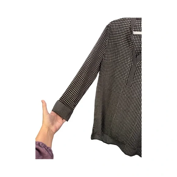 Day Birger ET Mikkelsen Long Sleeve 100% Silk Pop Over Tunic Black/white SZ 38(M - Picture 4 of 9